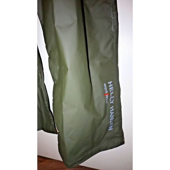 Helly Hansen 70529-480 Men's Sz L Army Green Pvc/Polyester Workwear Mandal Bib - Picture 4 of 9